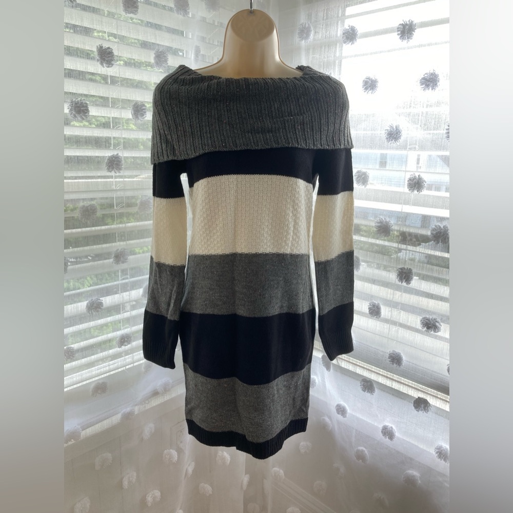 striped sweater dress long sleeve